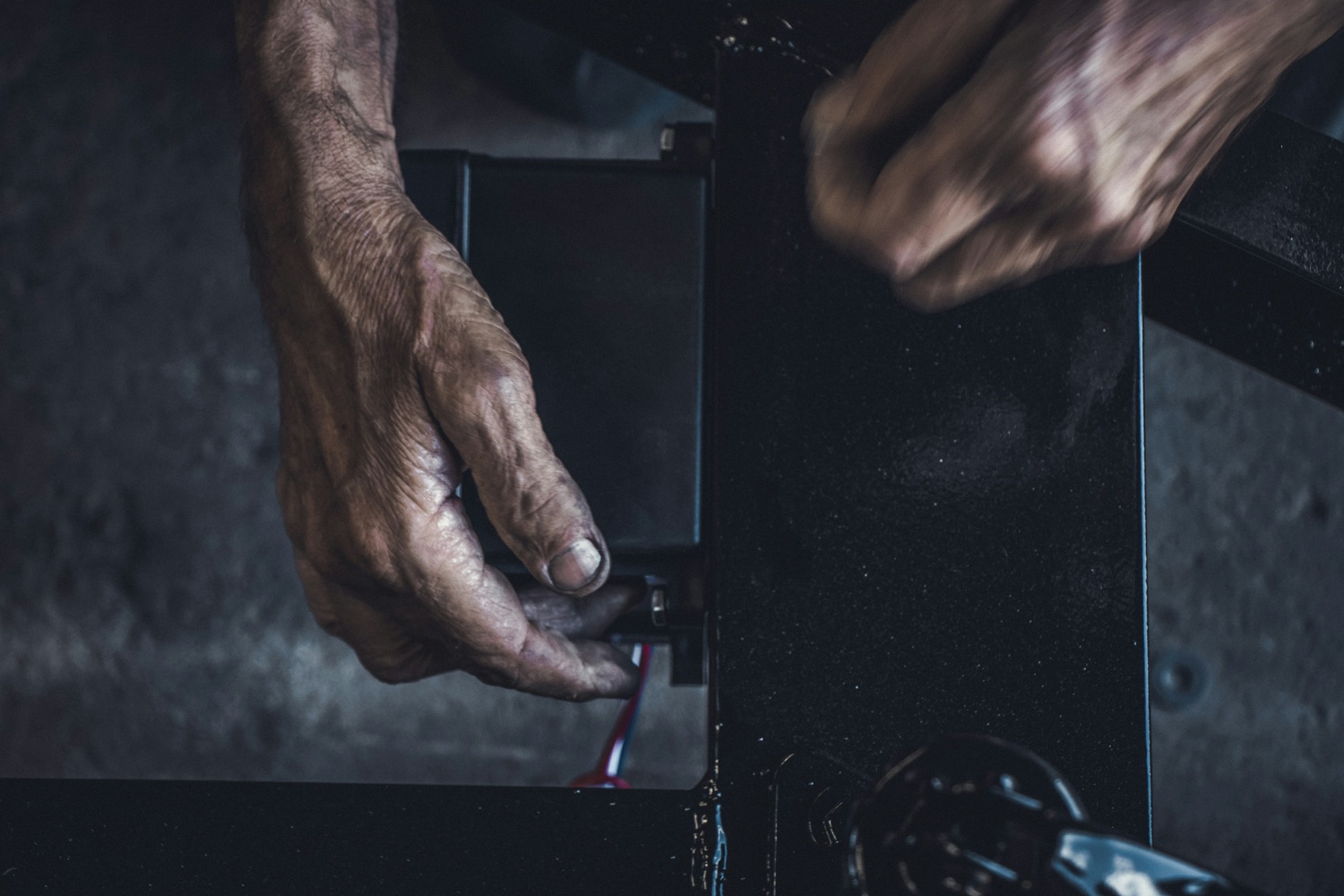 Hands-on HVACR repair work in progress